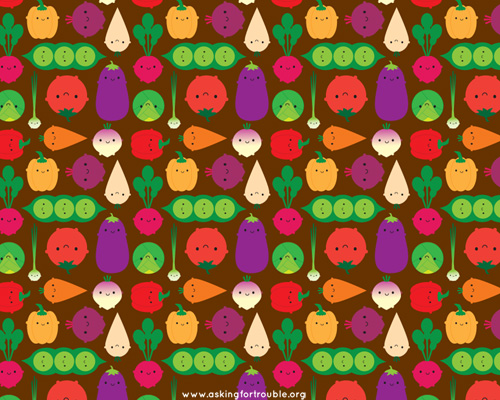 kawaii vegetables wallpaper