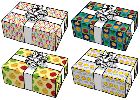 spoonflower gift wrap
