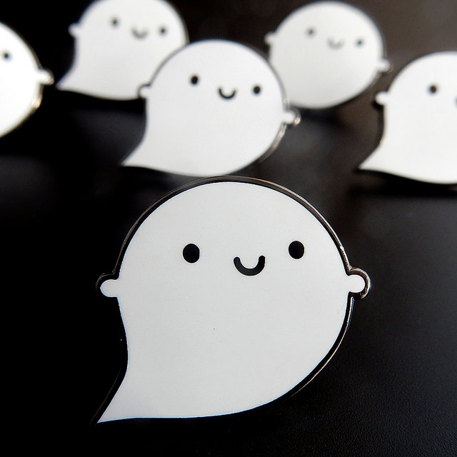 little ghost enamel pins