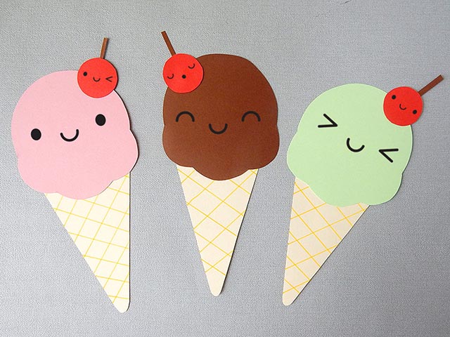 kawaii paper craft ice cream garland tutorial copyright marceline smith