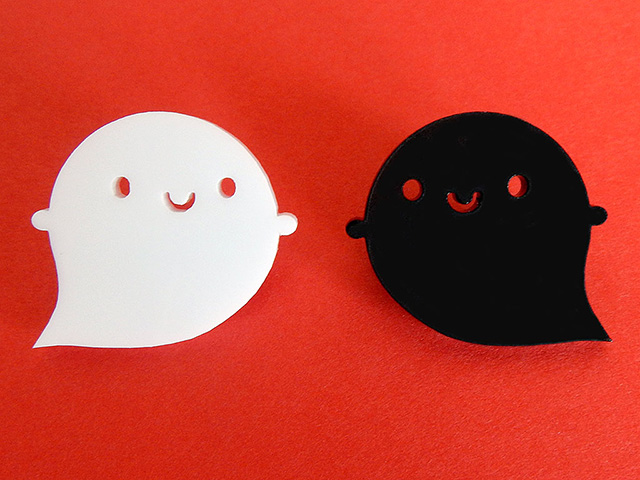 little ghost acrylic brooches