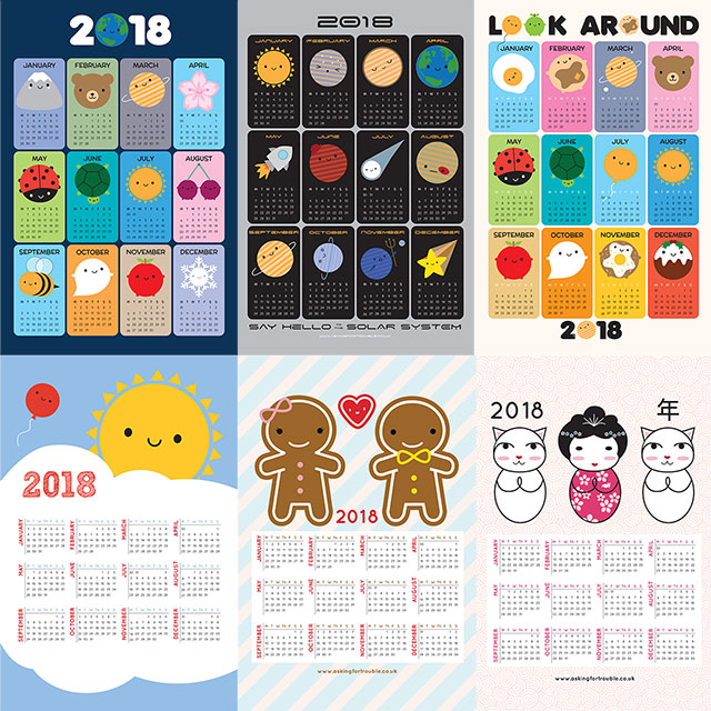 2018 tea towel calendars