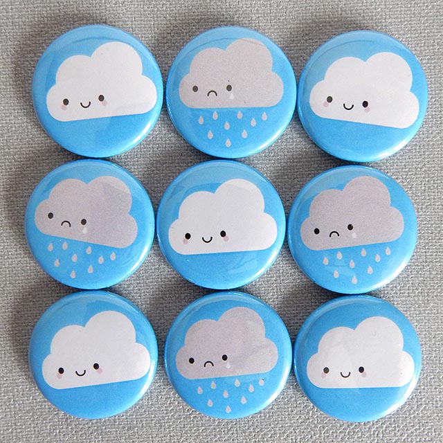 kawaii cloud badges