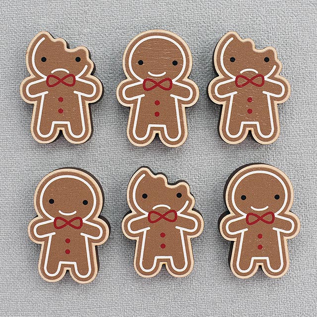 Gingerbread Man Wooden Brooches