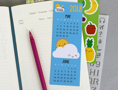 free printable calendar bookmark