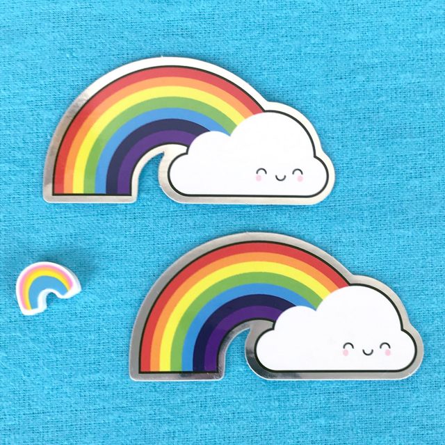 kawaii rainbow stickers