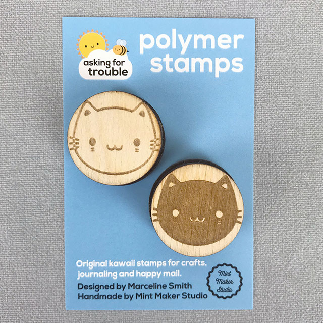 kawaii cats polymer stamps