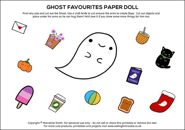 printable Ghost paper doll