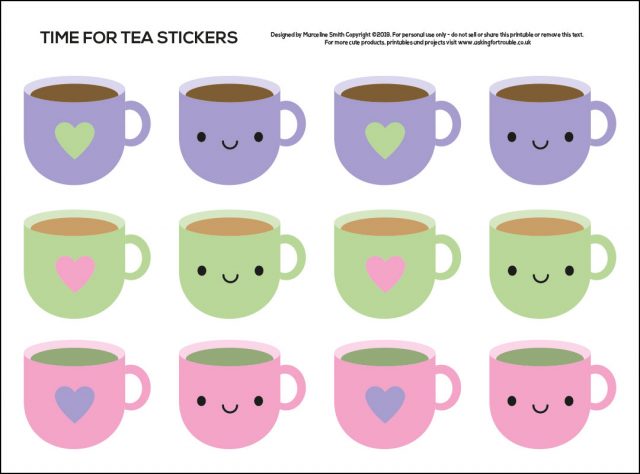 time for tea printable stickers