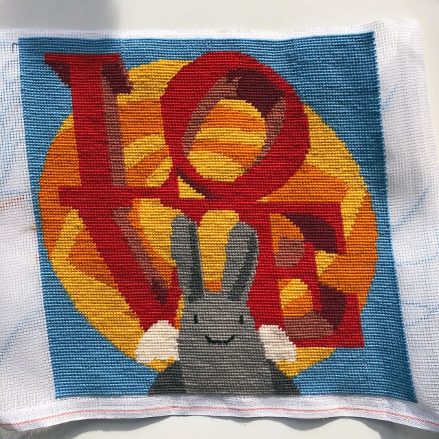 Angel Bunny Tapestry Cushion