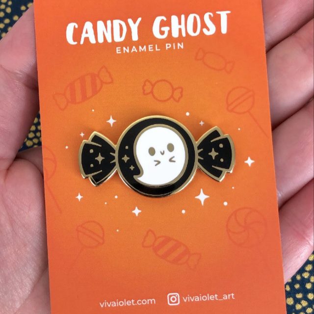 ghost enamel pin