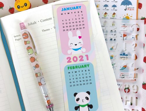 2021 Calendar Printable Bookmarks