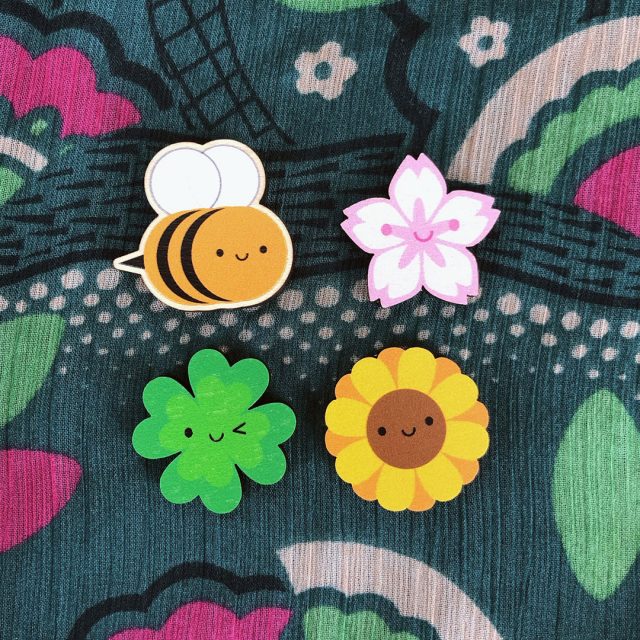 kawaii flowers pins