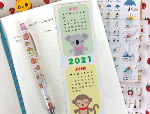 printable 2021 calendar bookmark
