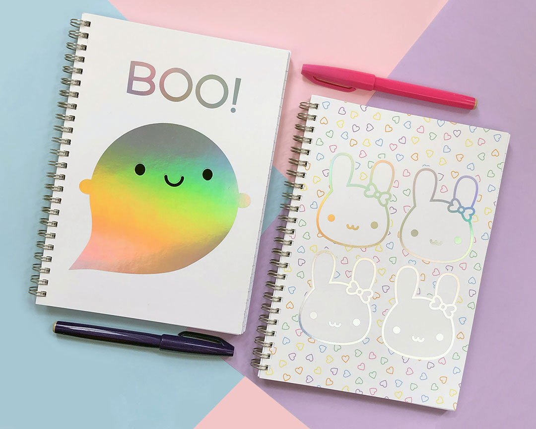 New! Ghost & Bunny Foil Notebooks