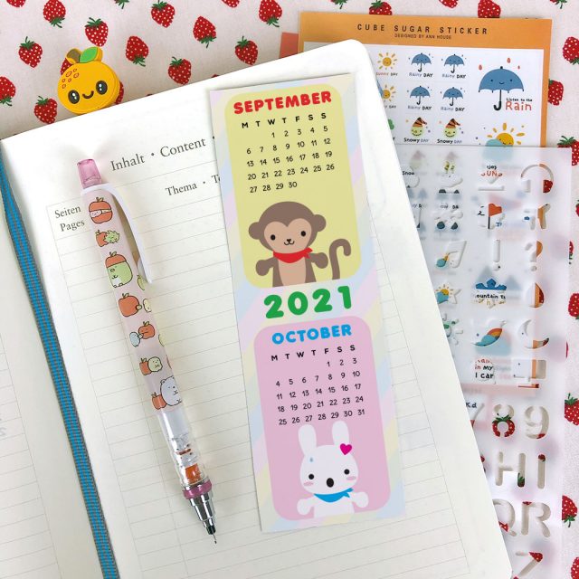 printable calendar bookmark