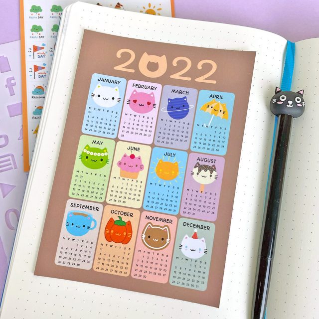 cute cats 2022 calendar