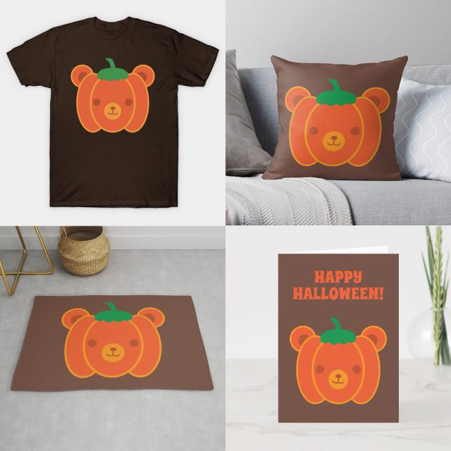 Pumpkin Bear on Redbubble, Society6, TeePublic & Zazzle