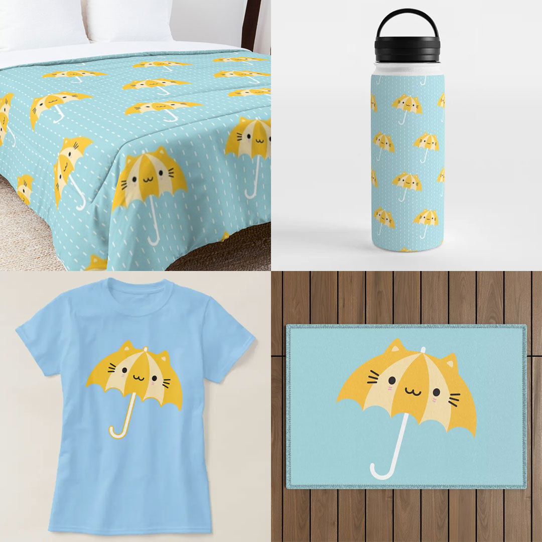 Cat Umbrella For Print-on-Demand
