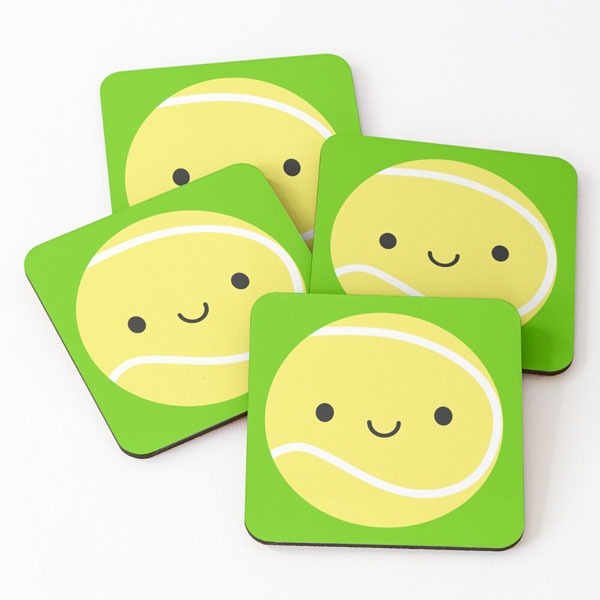 kawaii tennis coasters