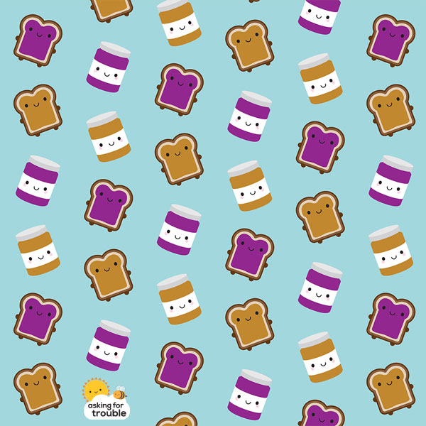Kawaii Peanut Butter & Jelly pattern