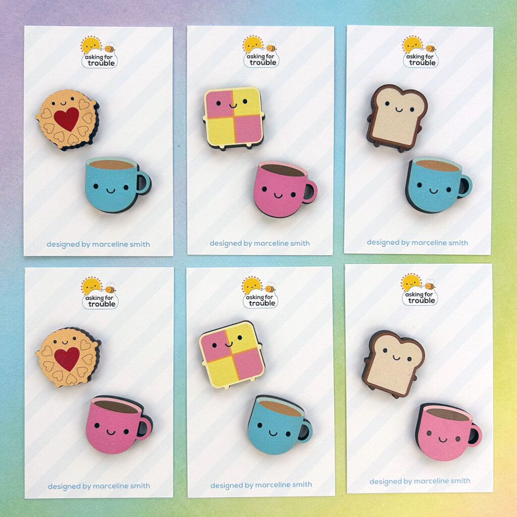 kawaii mini wooden pins