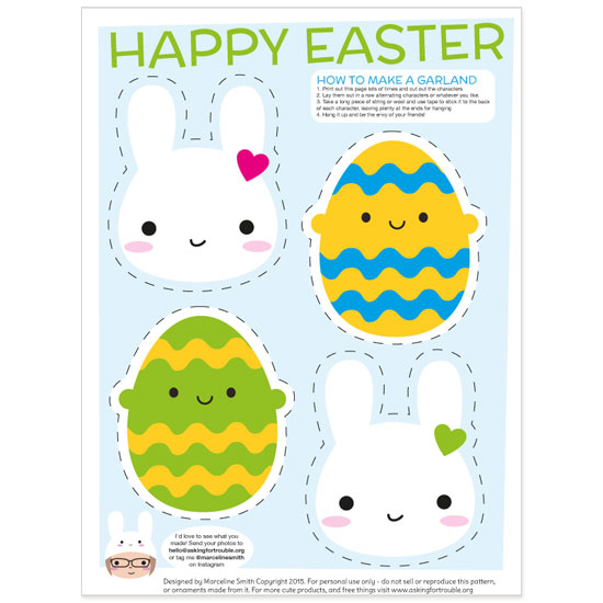 Free Easter Bunny Garland Printable