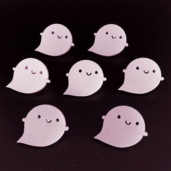 cotton candy ghost brooches