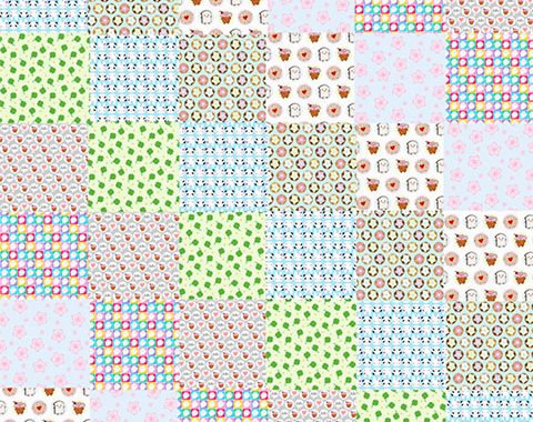 spoonflower cheater quilt - kawaii patterns by marcelinesmith