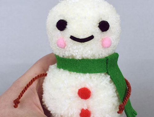kawaii pom pom snowman
