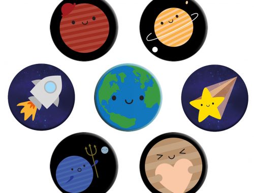 kawaii space badges