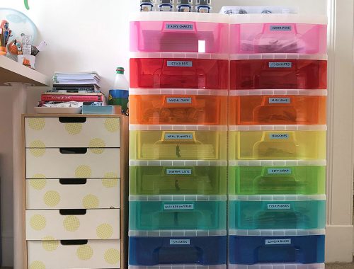 rainbow storage drawers