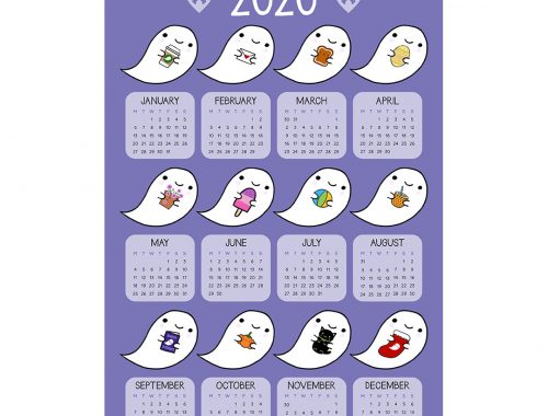 Kawaii 2020 Calendar - Ghost Favourites