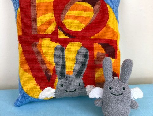 Angel Bunny Tapestry Cushion