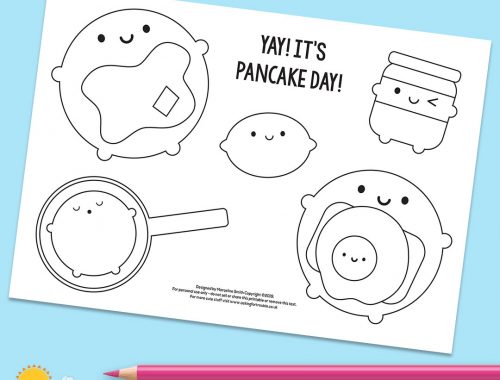 pancake day colouring page