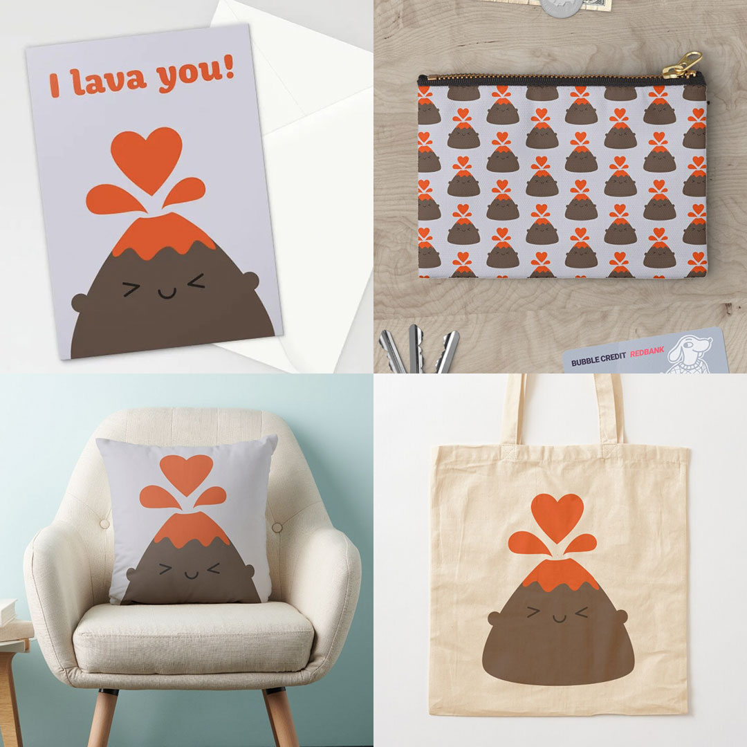 I Lava You Volcano For Print-on-Demand