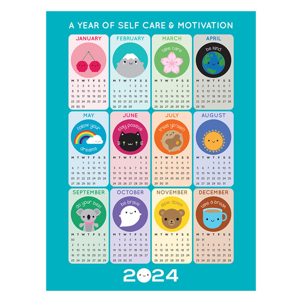 Kawaii Motivation & Self Care 2024 Calendar