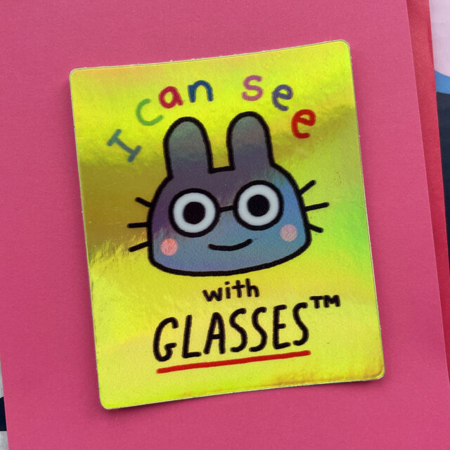 i can see with glasses sticker