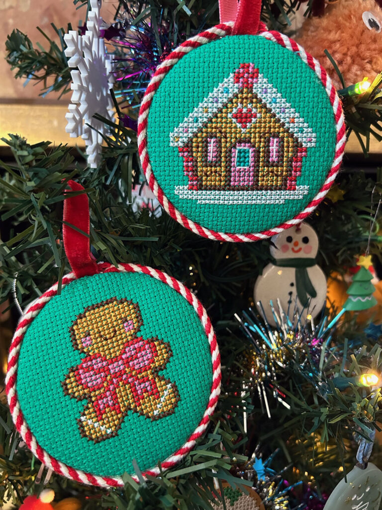 kawaii Christmas cross stitch ornaments