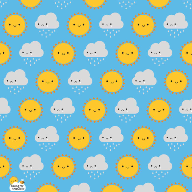 Kawaii Sun & Rain pattern
