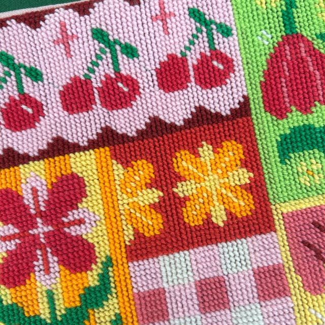 Patchwork Party needlepoint pouch kit from Craft Club