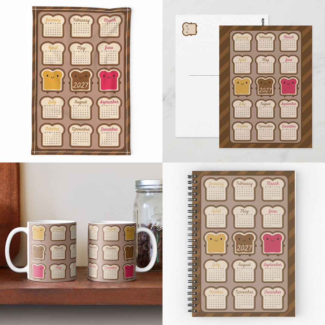 2027 Calendars & Tea Towels