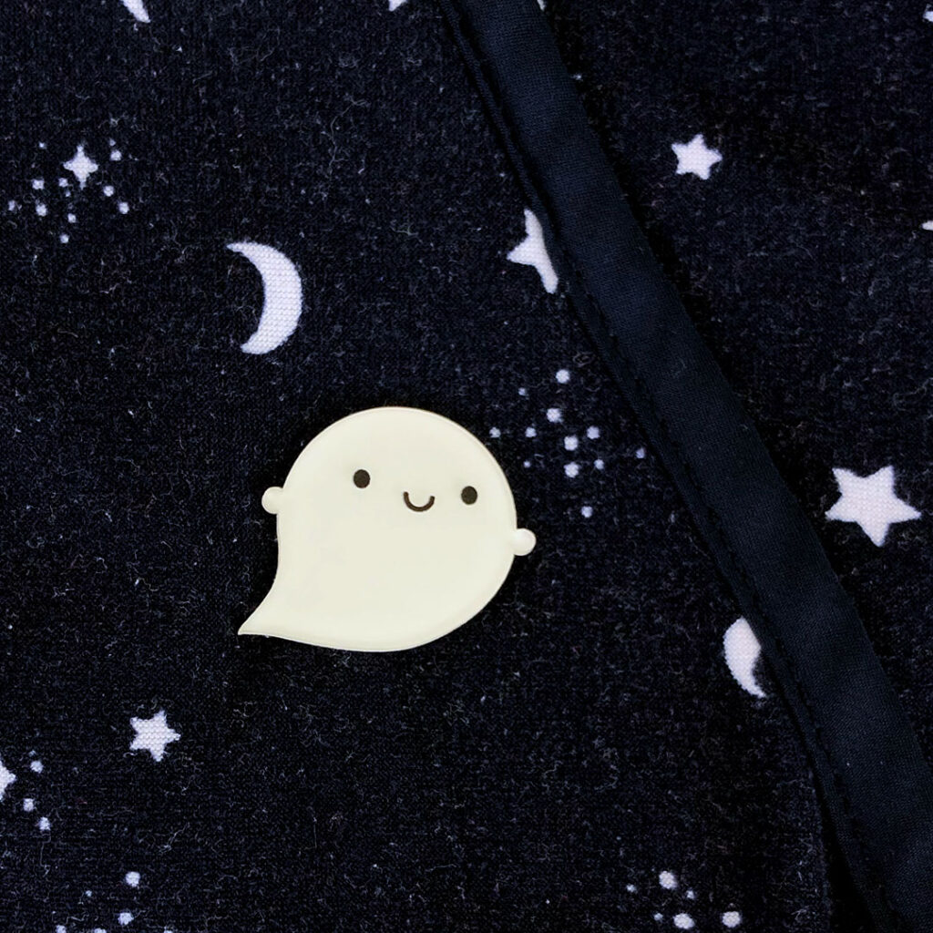 glow in the dark ghost brooch