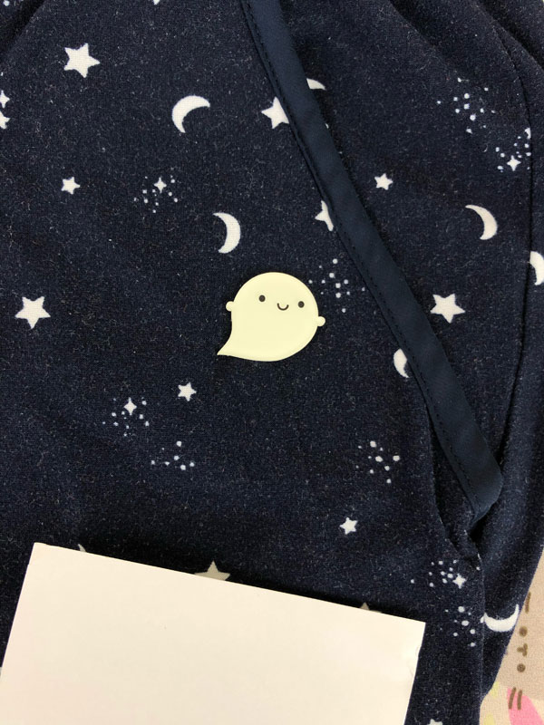 glow in the dark ghost brooch